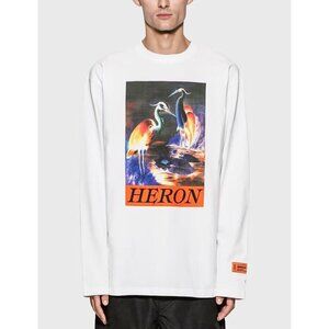 Heron Preston Heron Times Long Sleeve T-Shirt Size L White Mens NWT